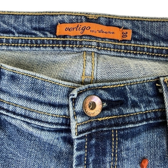 VERTIGO Paris Y2K Bootcut Bling Jeans Heavily Beaded Low Rise Stage Western - Picture 8 of 16